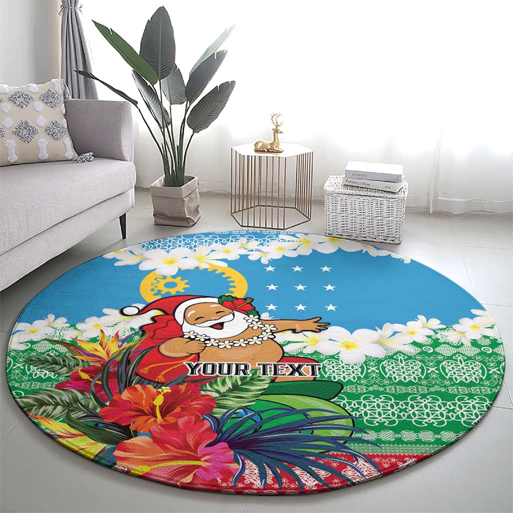 Personalised Sanma Joyeux Noel Round Carpet Proud To Be a Ni-Van Sand Drawing Art LT9 - Polynesian Pride