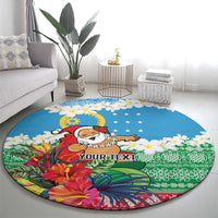 Personalised Sanma Joyeux Noel Round Carpet Proud To Be a Ni-Van Sand Drawing Art LT9 - Polynesian Pride