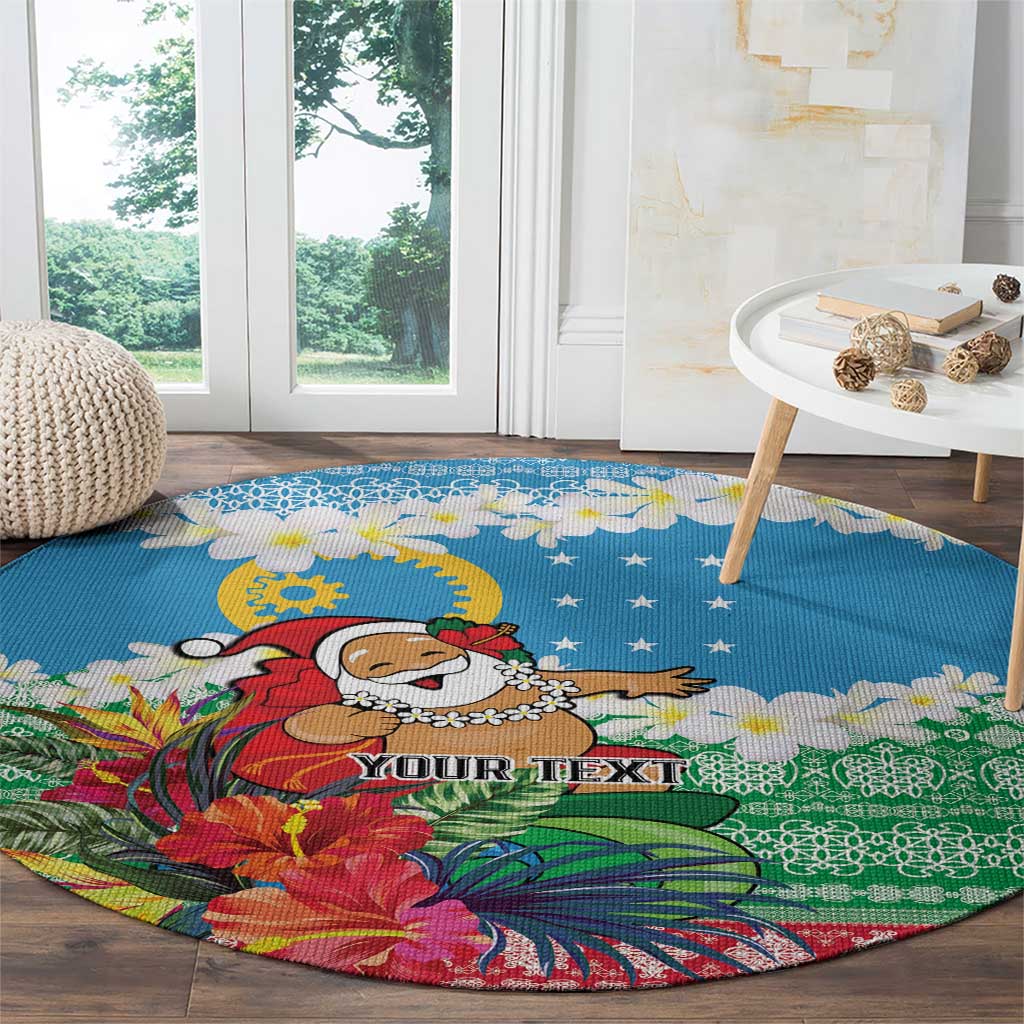 Personalised Sanma Joyeux Noel Round Carpet Proud To Be a Ni-Van Sand Drawing Art LT9 - Polynesian Pride