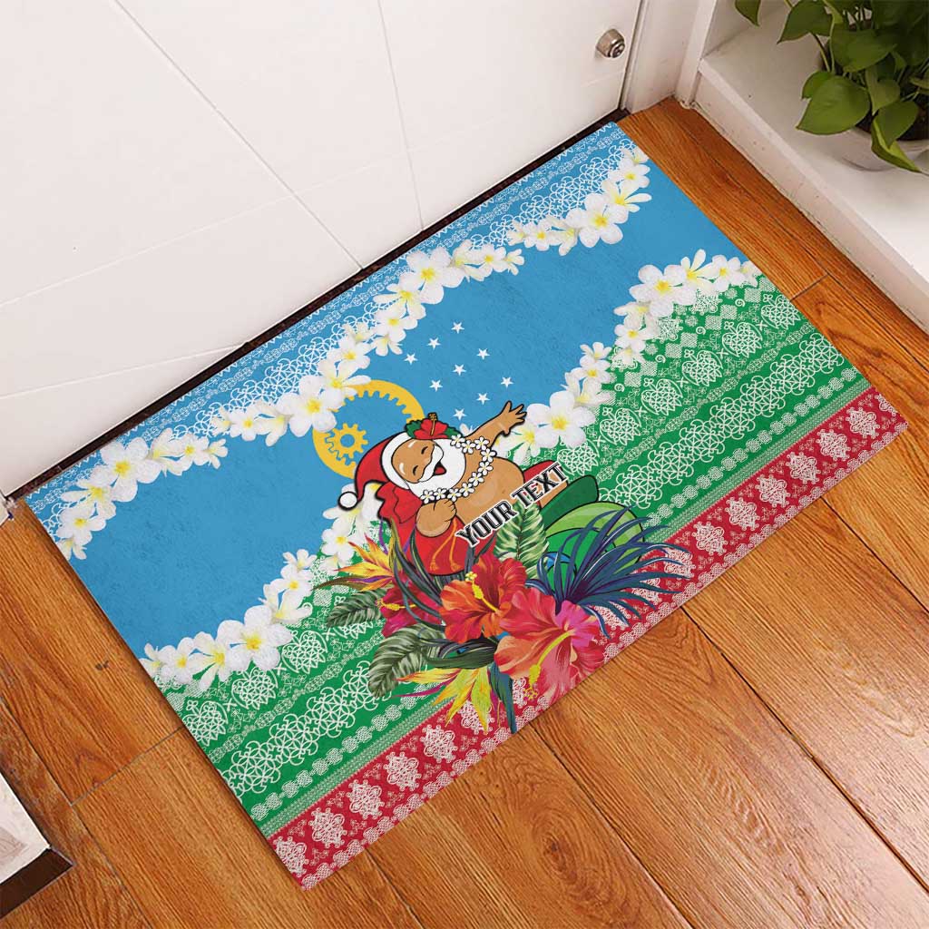 Personalised Sanma Joyeux Noel Rubber Doormat Proud To Be a Ni-Van Sand Drawing Art LT9 - Polynesian Pride