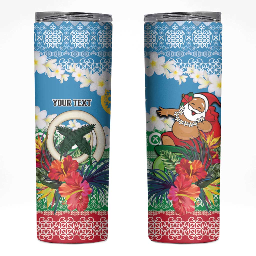 Personalised Sanma Joyeux Noel Skinny Tumbler Proud To Be a Ni-Van Sand Drawing Art - Polynesian Pride