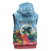 Personalised Sanma Joyeux Noel Sleeveless Hoodie Proud To Be a Ni-Van Sand Drawing Art LT9 - Polynesian Pride