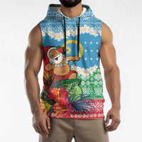 Personalised Sanma Joyeux Noel Sleeveless Hoodie Proud To Be a Ni-Van Sand Drawing Art LT9 - Polynesian Pride