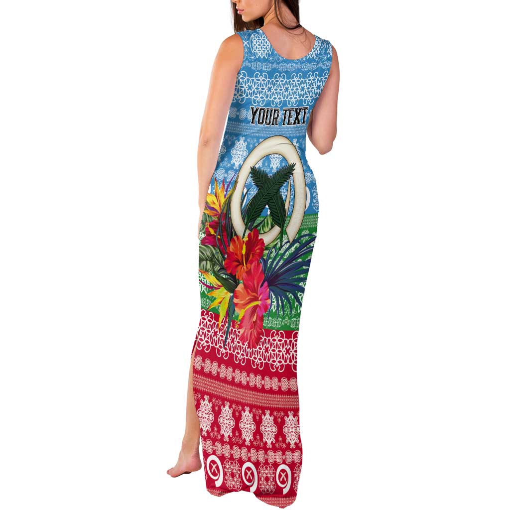 Personalised Sanma Joyeux Noel Tank Maxi Dress Proud To Be a Ni-Van Sand Drawing Art - Polynesian Pride