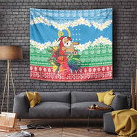 Personalised Sanma Joyeux Noel Tapestry Proud To Be a Ni-Van Sand Drawing Art LT9 Blue - Polynesian Pride