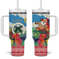 Personalised Sanma Joyeux Noel Tumbler With Handle Proud To Be a Ni-Van Sand Drawing Art - Polynesian Pride
