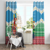 Personalised Sanma Joyeux Noel Window Curtain Proud To Be a Ni-Van Sand Drawing Art - Polynesian Pride