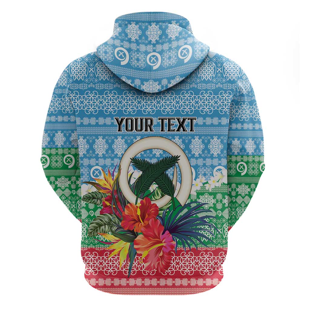 Personalised Sanma Joyeux Noel Zip Hoodie Proud To Be a Ni-Van Sand Drawing Art - Polynesian Pride