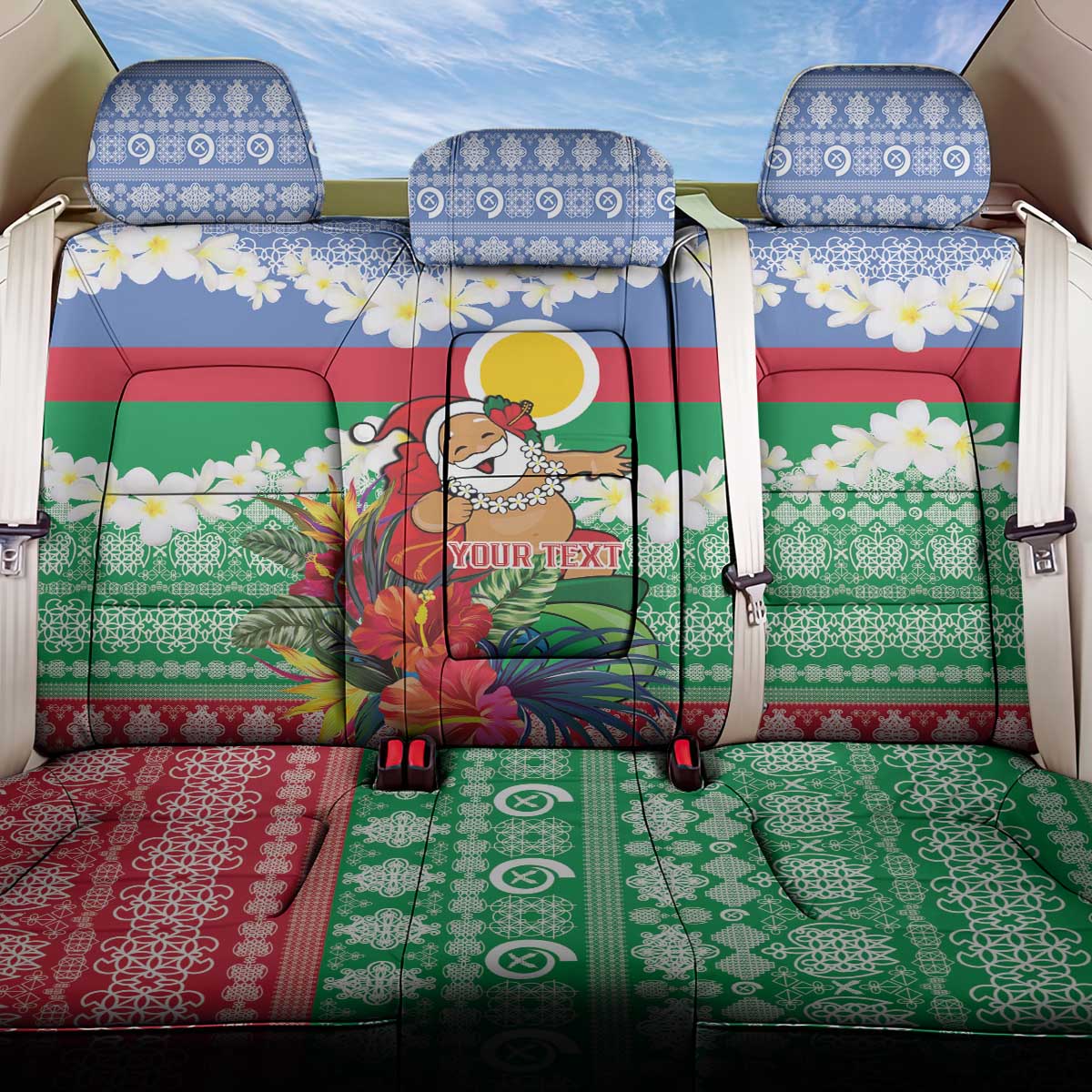 Personalised Shefa Joyeux Noel Back Car Seat Cover Proud To Be a Ni-Van Sand Drawing Art - Polynesian Pride