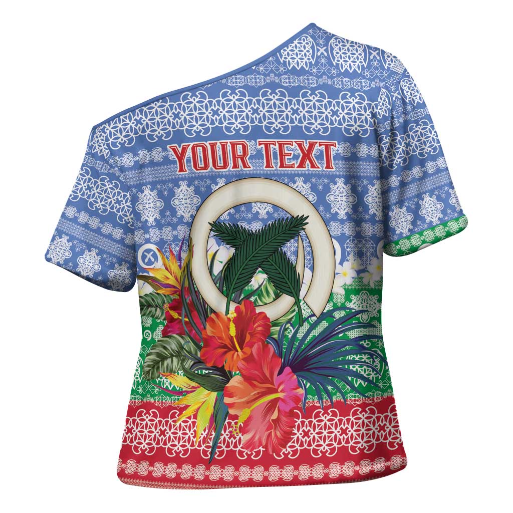 Personalised Shefa Joyeux Noel Cross Shoulder Shirt Proud To Be a Ni-Van Sand Drawing Art LT9 - Polynesian Pride