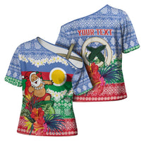 Personalised Shefa Joyeux Noel Cross Shoulder Shirt Proud To Be a Ni-Van Sand Drawing Art LT9 - Polynesian Pride