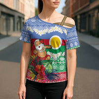 Personalised Shefa Joyeux Noel Cross Shoulder Shirt Proud To Be a Ni-Van Sand Drawing Art LT9 - Polynesian Pride