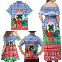 Personalised Shefa Joyeux Noel Family Matching Off Shoulder Maxi Dress and Hawaiian Shirt Proud To Be a Ni-Van Sand Drawing Art - Polynesian Pride