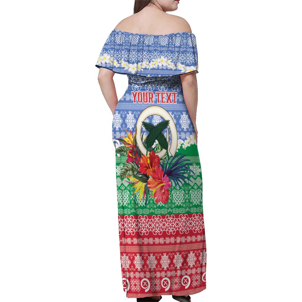 Personalised Shefa Joyeux Noel Family Matching Off Shoulder Maxi Dress and Hawaiian Shirt Proud To Be a Ni-Van Sand Drawing Art - Polynesian Pride