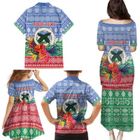 Personalised Shefa Joyeux Noel Family Matching Puletasi and Hawaiian Shirt Proud To Be a Ni-Van Sand Drawing Art - Polynesian Pride
