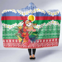 Personalised Shefa Joyeux Noel Hooded Blanket Proud To Be a Ni-Van Sand Drawing Art LT9 One Size Blue - Polynesian Pride