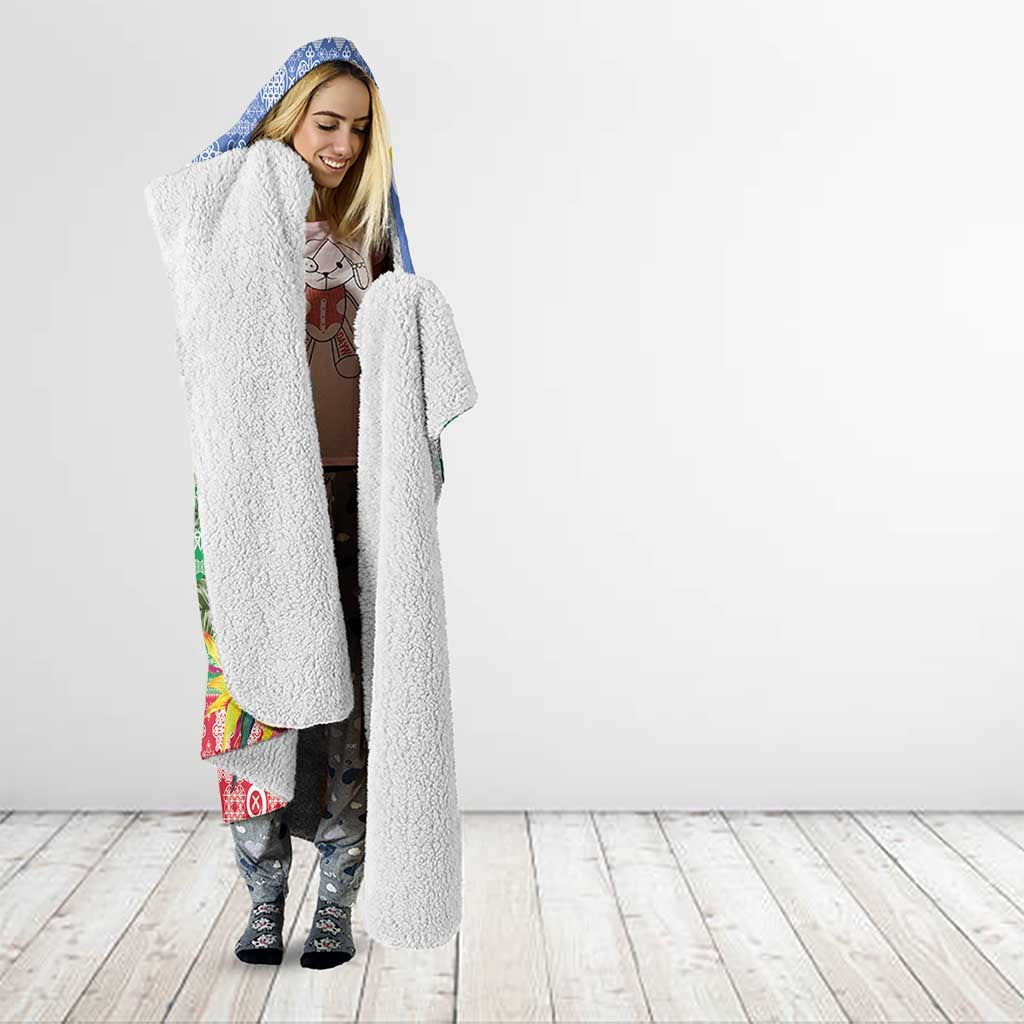 Personalised Shefa Joyeux Noel Hooded Blanket Proud To Be a Ni-Van Sand Drawing Art LT9 - Polynesian Pride