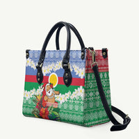 Personalised Shefa Joyeux Noel Leather Bag Proud To Be a Ni-Van Sand Drawing Art - Polynesian Pride