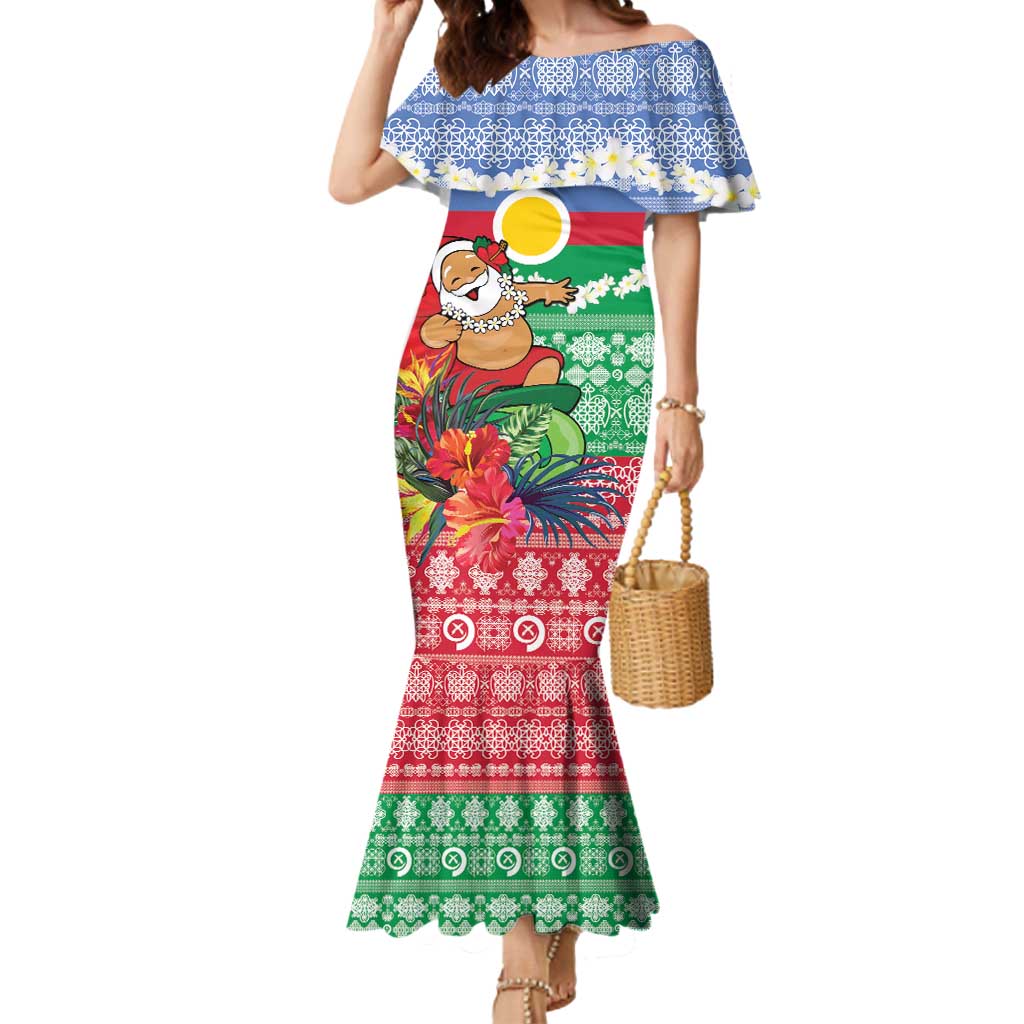 Personalised Shefa Joyeux Noel Mermaid Dress Proud To Be a Ni-Van Sand Drawing Art - Polynesian Pride