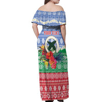 Personalised Shefa Joyeux Noel Off Shoulder Maxi Dress Proud To Be a Ni-Van Sand Drawing Art LT9 - Polynesian Pride