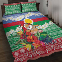 Personalised Shefa Joyeux Noel Quilt Bed Set Proud To Be a Ni-Van Sand Drawing Art - Polynesian Pride