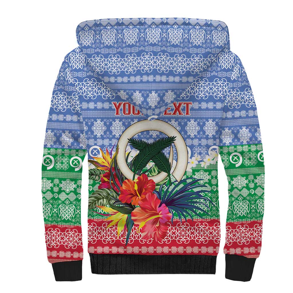 Personalised Shefa Joyeux Noel Sherpa Hoodie Proud To Be a Ni-Van Sand Drawing Art - Polynesian Pride