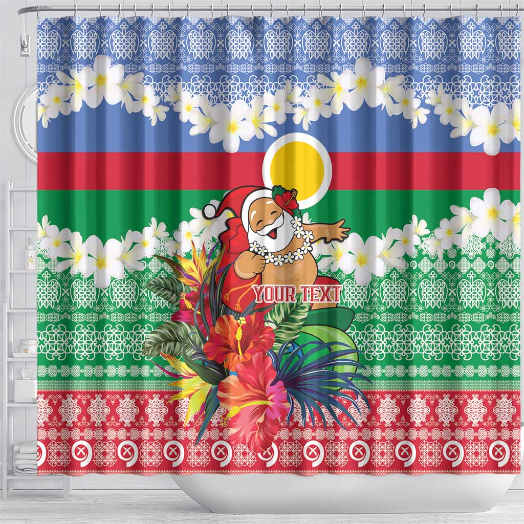 Personalised Shefa Joyeux Noel Shower Curtain Proud To Be a Ni-Van Sand Drawing Art - Polynesian Pride