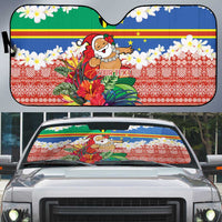 Personalised Tafea Joyeux Noel Auto Sun Shade Proud To Be a Ni-Van Sand Drawing Art LT9 Blue - Polynesian Pride