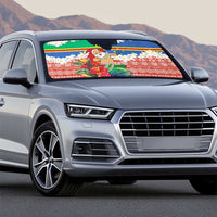 Personalised Tafea Joyeux Noel Auto Sun Shade Proud To Be a Ni-Van Sand Drawing Art LT9 - Polynesian Pride
