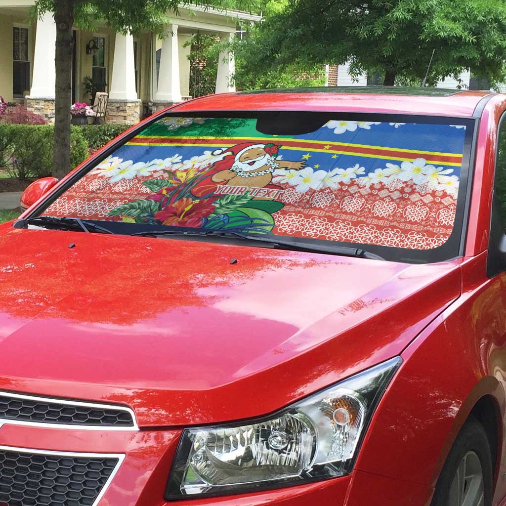 Personalised Tafea Joyeux Noel Auto Sun Shade Proud To Be a Ni-Van Sand Drawing Art LT9 - Polynesian Pride