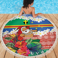 Personalised Tafea Joyeux Noel Beach Blanket Proud To Be a Ni-Van Sand Drawing Art LT9 - Polynesian Pride