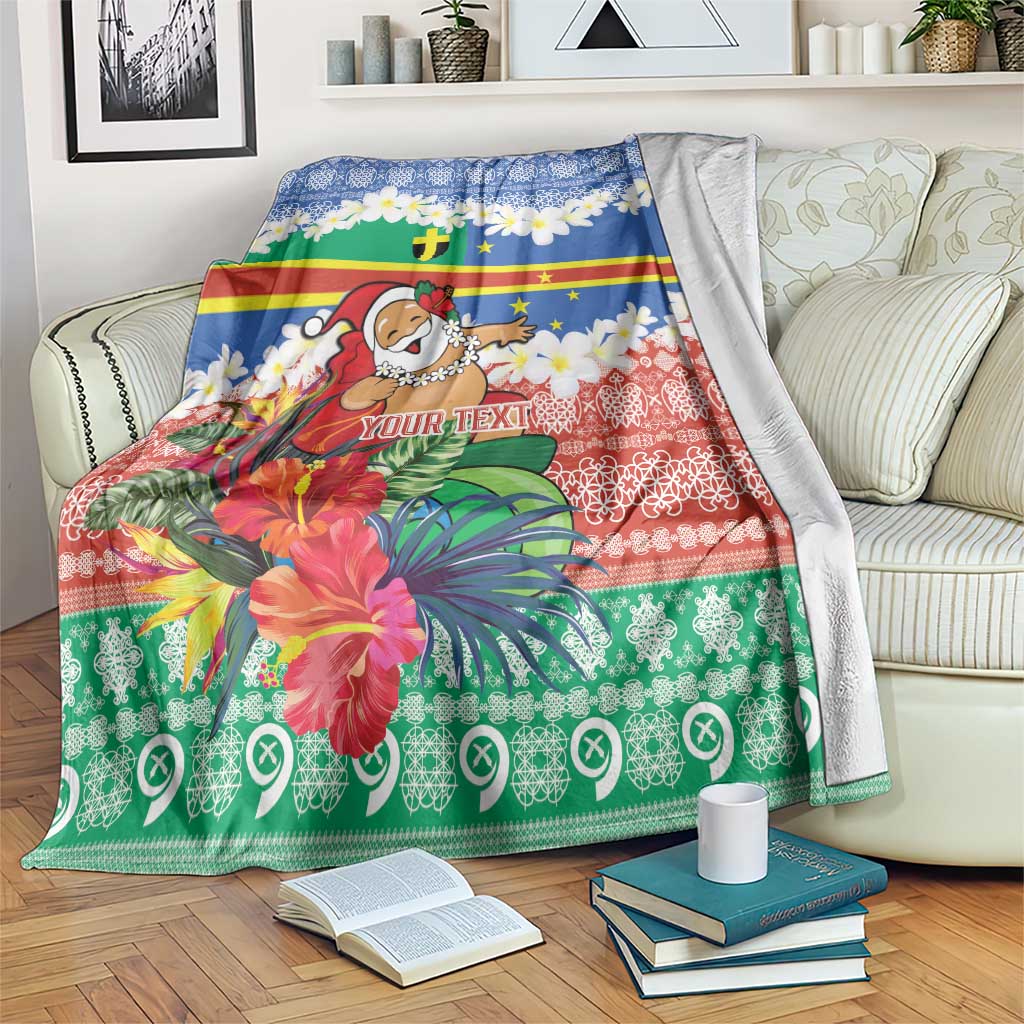 Personalised Tafea Joyeux Noel Blanket Proud To Be a Ni-Van Sand Drawing Art - Polynesian Pride