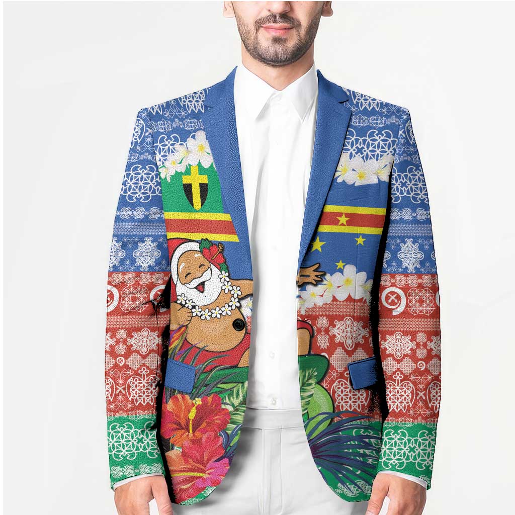 Personalised Tafea Joyeux Noel Blazer Proud To Be a Ni-Van Sand Drawing Art - Polynesian Pride