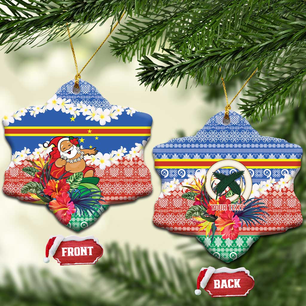 Personalised Tafea Joyeux Noel Ceramic Ornament Proud To Be a Ni-Van Sand Drawing Art - Polynesian Pride