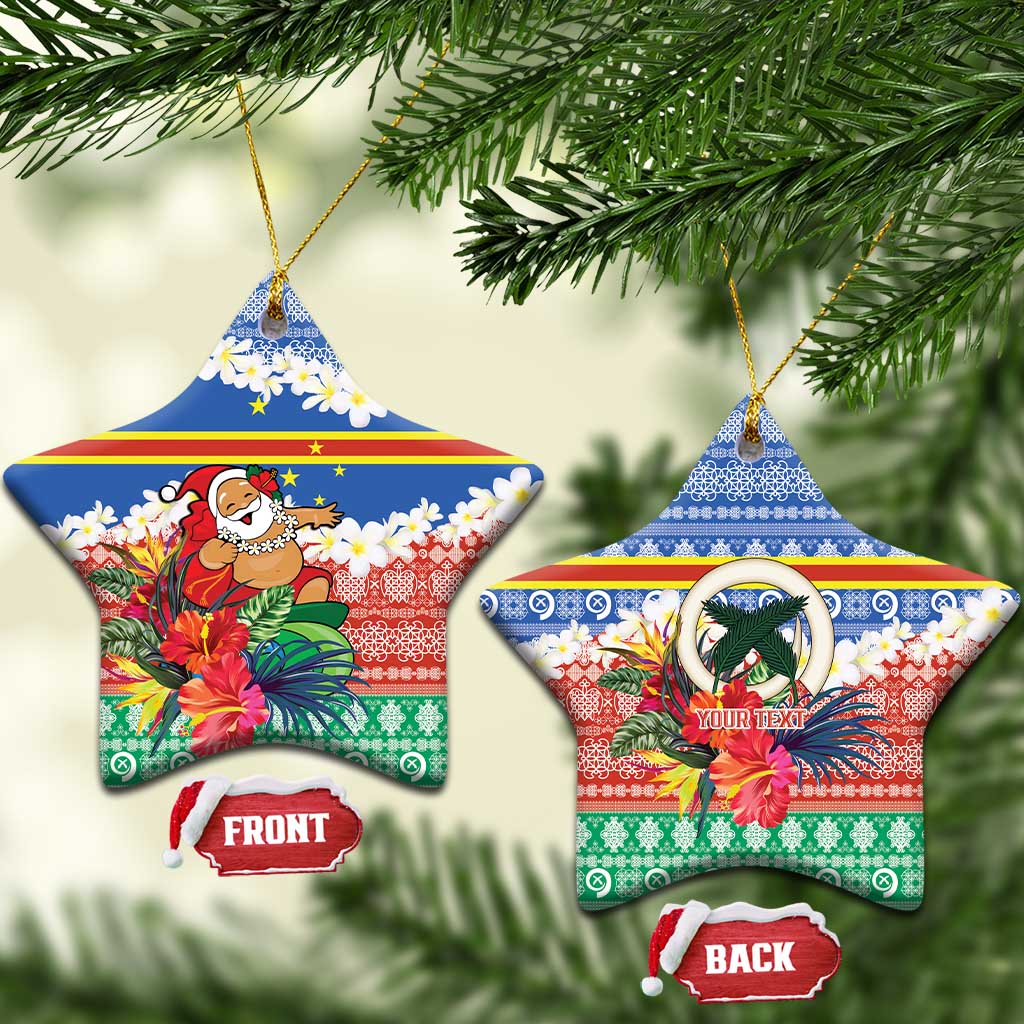 Personalised Tafea Joyeux Noel Ceramic Ornament Proud To Be a Ni-Van Sand Drawing Art - Polynesian Pride