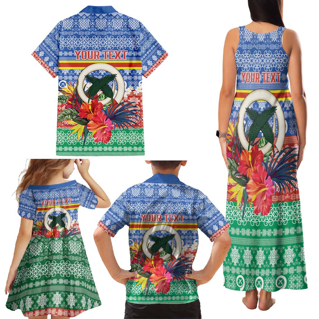 Personalised Tafea Joyeux Noel Family Matching Tank Maxi Dress and Hawaiian Shirt Proud To Be a Ni-Van Sand Drawing Art - Polynesian Pride