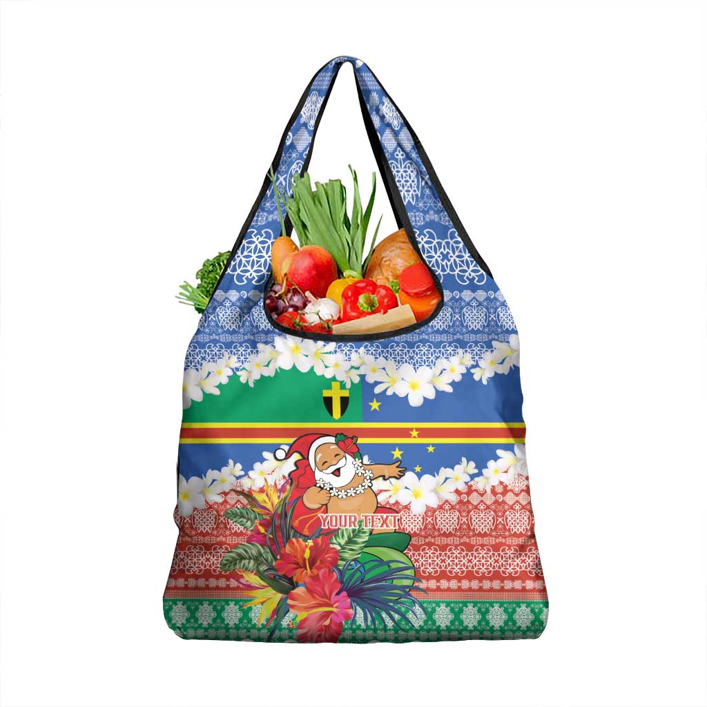 Personalised Tafea Joyeux Noel Grocery Bag Proud To Be a Ni-Van Sand Drawing Art - Polynesian Pride