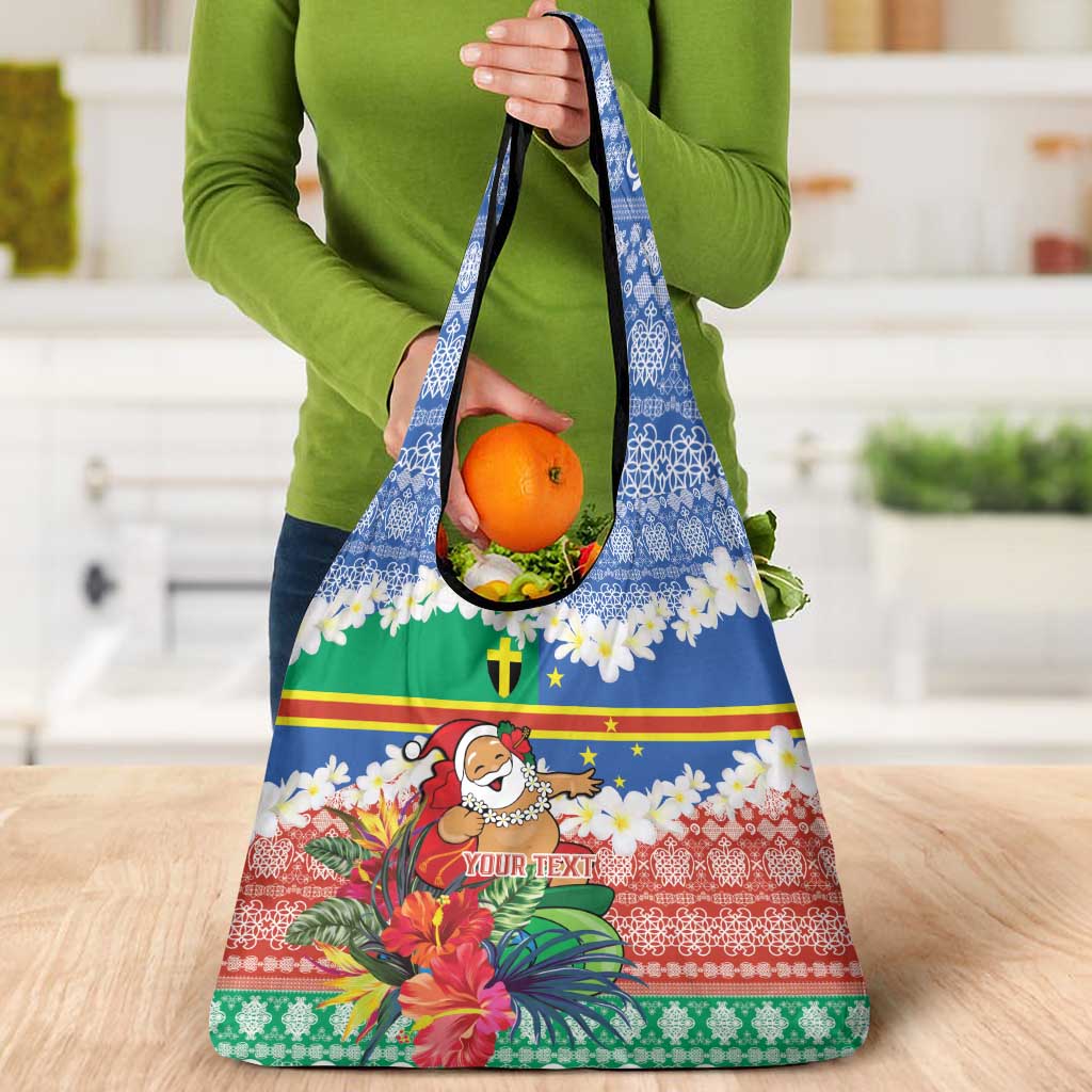 Personalised Tafea Joyeux Noel Grocery Bag Proud To Be a Ni-Van Sand Drawing Art - Polynesian Pride