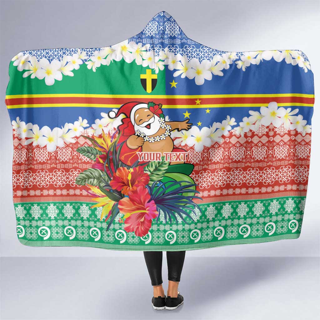 Personalised Tafea Joyeux Noel Hooded Blanket Proud To Be a Ni-Van Sand Drawing Art LT9 One Size Blue - Polynesian Pride
