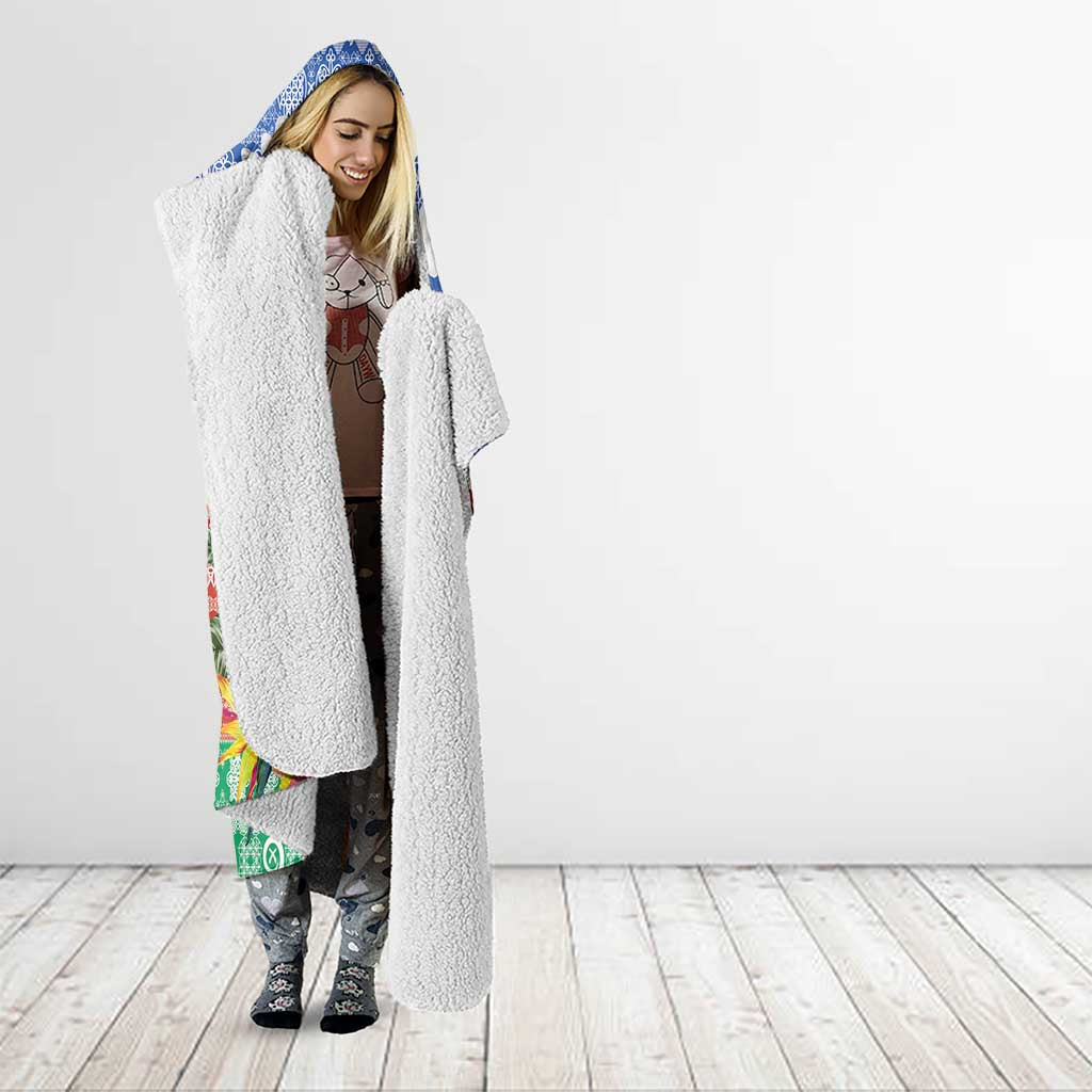 Personalised Tafea Joyeux Noel Hooded Blanket Proud To Be a Ni-Van Sand Drawing Art LT9 - Polynesian Pride
