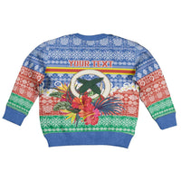 Personalised Tafea Joyeux Noel Kid Ugly Christmas Sweater Proud To Be a Ni-Van Sand Drawing Art - Polynesian Pride