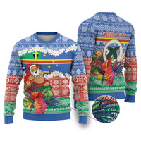 Personalised Tafea Joyeux Noel Ugly Christmas Sweater Proud To Be a Ni-Van Sand Drawing Art - Polynesian Pride