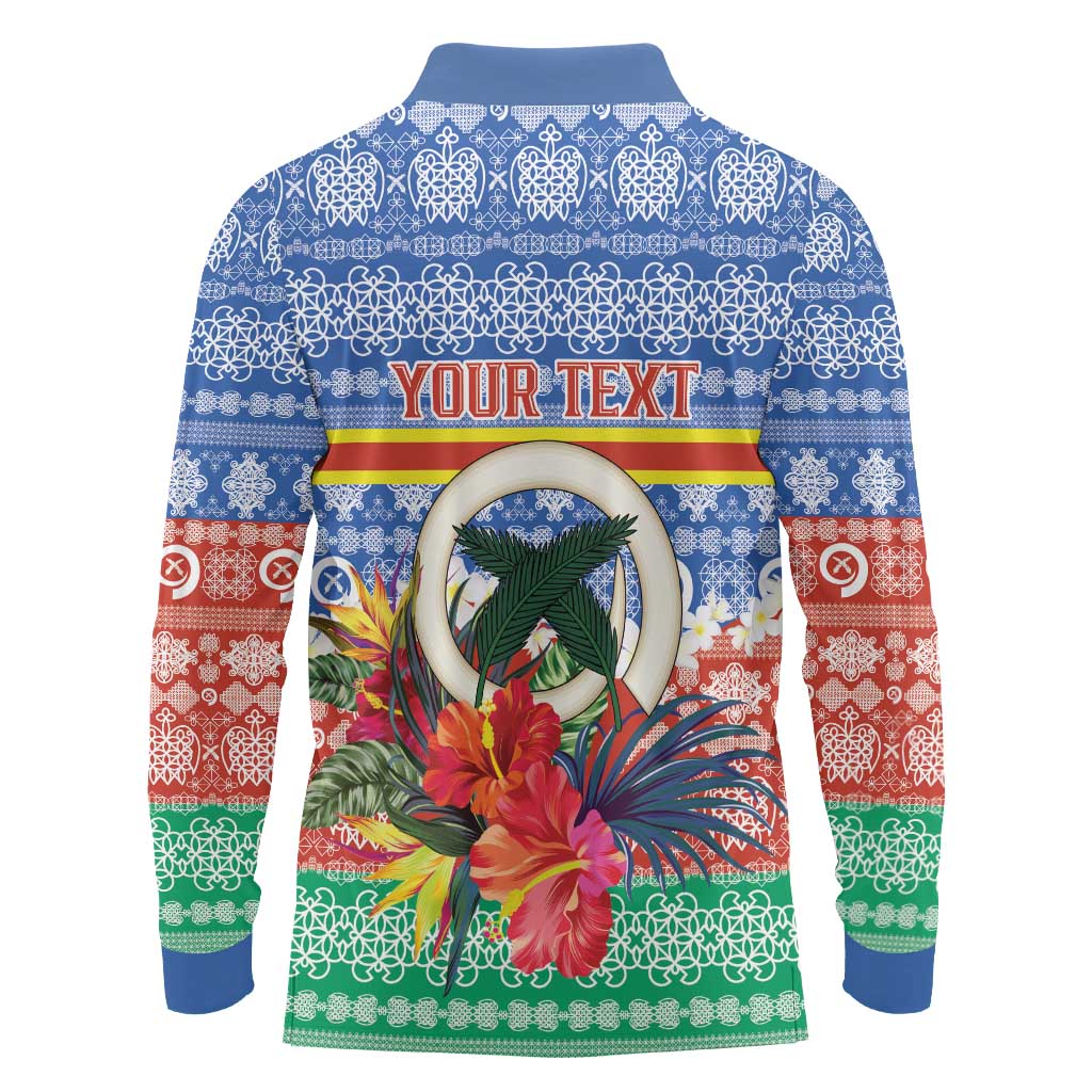 Personalised Tafea Joyeux Noel Long Sleeve Polo Shirt Proud To Be a Ni-Van Sand Drawing Art LT9 - Polynesian Pride