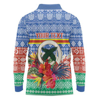 Personalised Tafea Joyeux Noel Long Sleeve Polo Shirt Proud To Be a Ni-Van Sand Drawing Art LT9 - Polynesian Pride