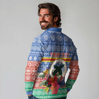Personalised Tafea Joyeux Noel Long Sleeve Polo Shirt Proud To Be a Ni-Van Sand Drawing Art LT9 - Polynesian Pride