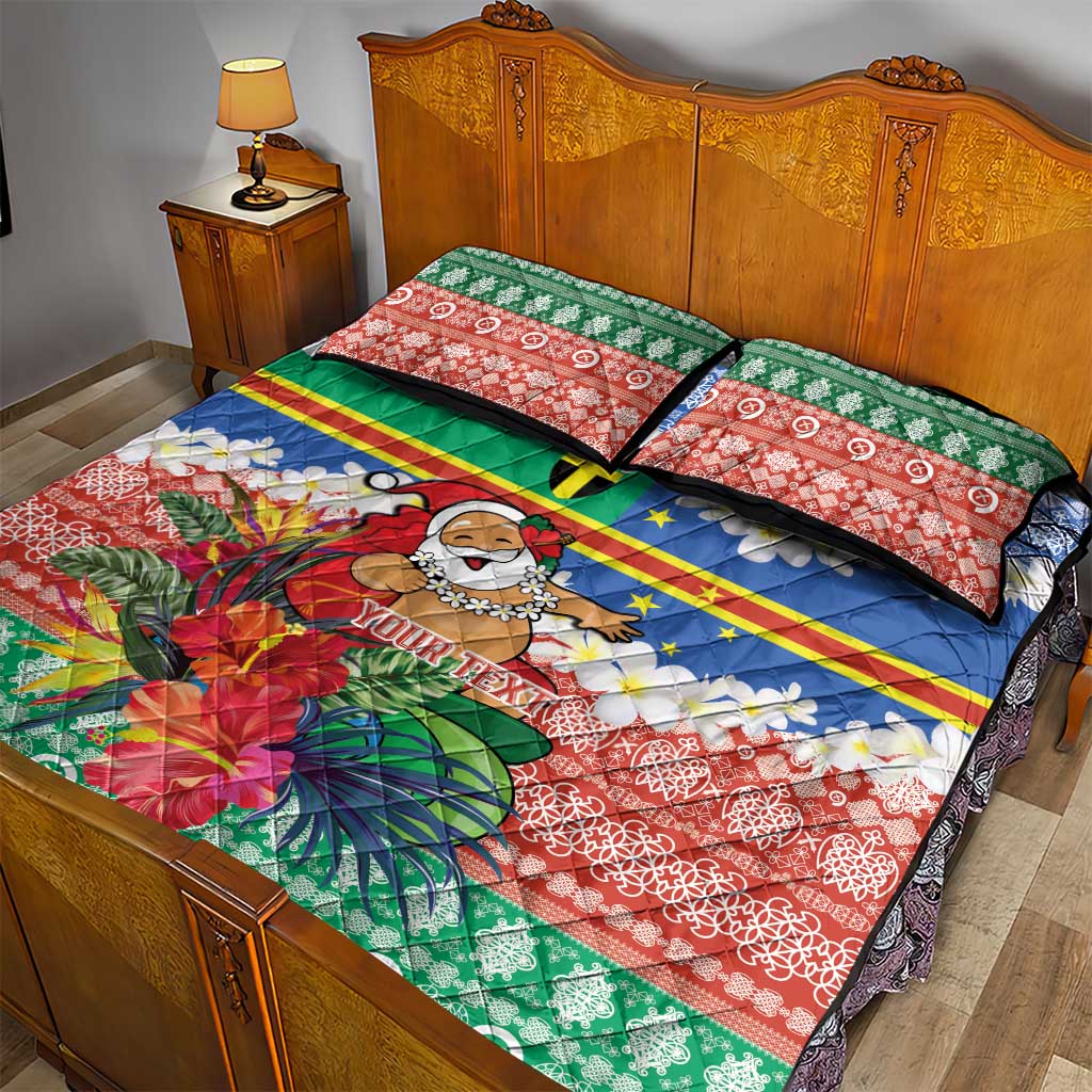 Personalised Tafea Joyeux Noel Quilt Bed Set Proud To Be a Ni-Van Sand Drawing Art - Polynesian Pride