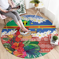 Personalised Tafea Joyeux Noel Round Carpet Proud To Be a Ni-Van Sand Drawing Art LT9 - Polynesian Pride