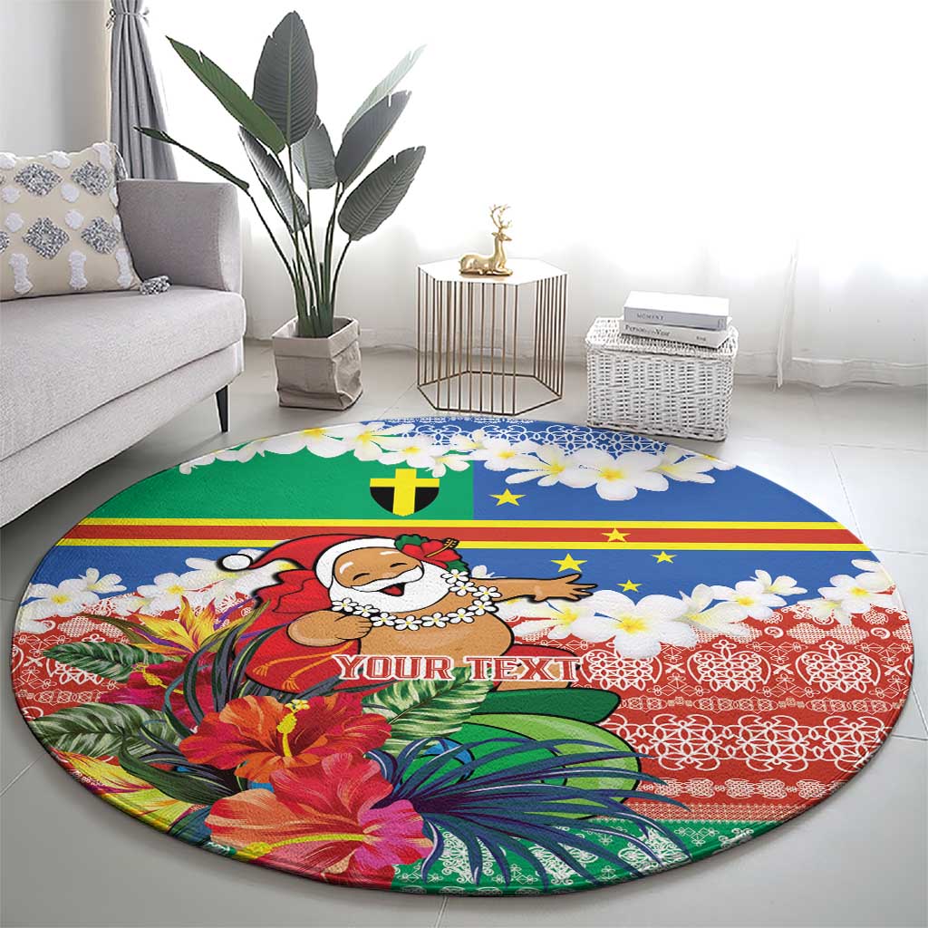 Personalised Tafea Joyeux Noel Round Carpet Proud To Be a Ni-Van Sand Drawing Art LT9 - Polynesian Pride