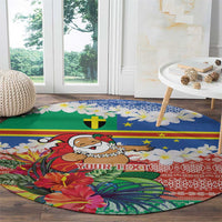 Personalised Tafea Joyeux Noel Round Carpet Proud To Be a Ni-Van Sand Drawing Art LT9 - Polynesian Pride