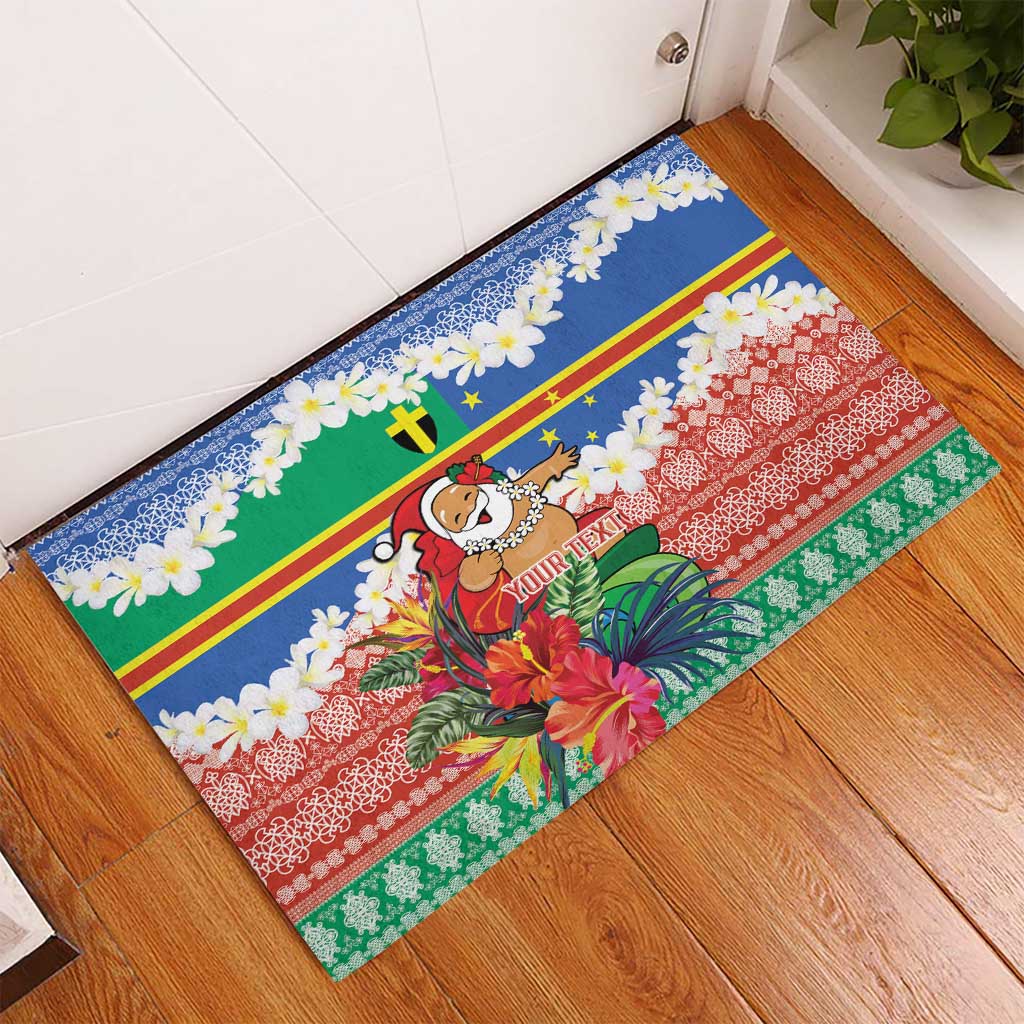 Personalised Tafea Joyeux Noel Rubber Doormat Proud To Be a Ni-Van Sand Drawing Art LT9 - Polynesian Pride